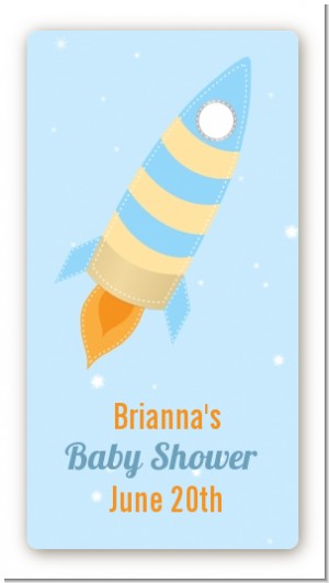 Rocket Ship - Custom Rectangle Baby Shower Sticker/Labels