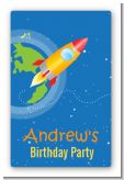 Rocket Ship - Custom Large Rectangle Birthday Party Sticker/Labels