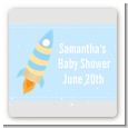 Rocket Ship - Square Personalized Baby Shower Sticker Labels thumbnail