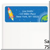 Rocket Ship - Birthday Party Return Address Labels