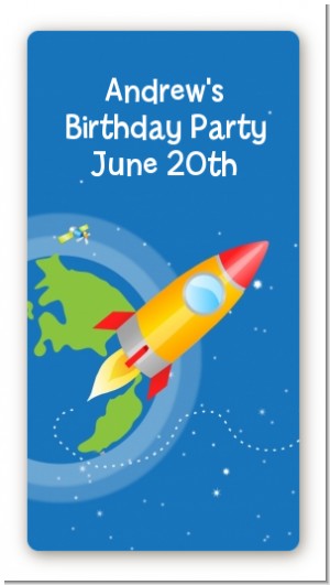 Rocket Ship - Custom Rectangle Birthday Party Sticker/Labels