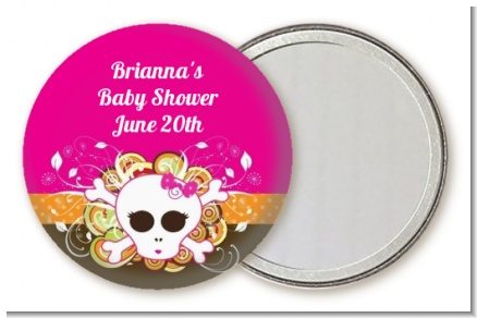 Rock Star Baby Girl Skull - Personalized Baby Shower Pocket Mirror Favors