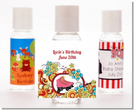 Roller Skating - Personalized Birthday Party Hand Sanitizers Favors