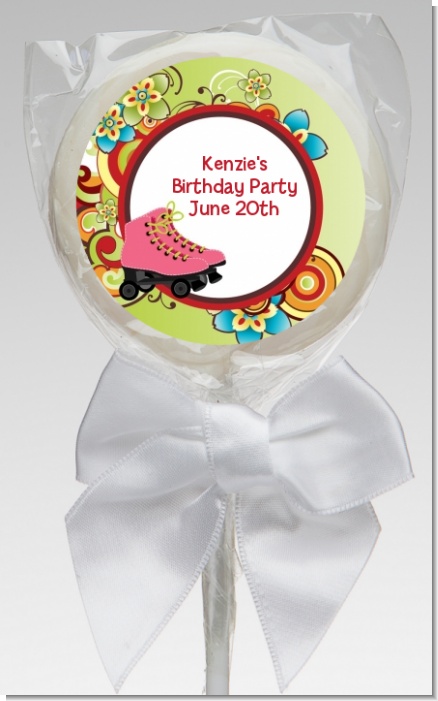 Roller Skating - Personalized Birthday Party Lollipop Favors