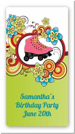 Roller Skating - Custom Rectangle Birthday Party Sticker/Labels