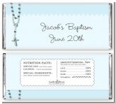 Rosary Beads Blue - Personalized Baptism / Christening Candy Bar Wrappers