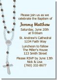 Rosary Beads Blue - Baptism / Christening Invitations