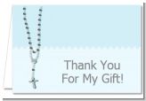 Rosary Beads Blue - Baptism / Christening Thank You Cards