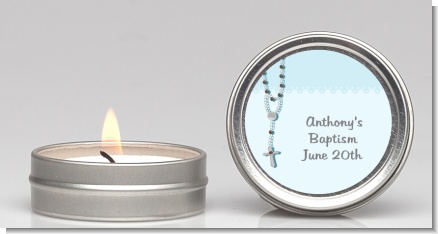 Rosary Beads Blue - Baptism / Christening Candle Favors