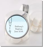 Rosary Beads Blue - Personalized Baptism / Christening Candy Jar