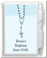 Rosary Beads Blue - Baptism / Christening Personalized Notebook Favor