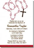 Rosary Beads Maroon - Baptism / Christening Invitations