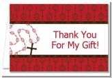 Rosary Beads Maroon - Baptism / Christening Thank You Cards