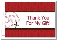 Rosary Beads Maroon - Baptism / Christening Thank You Cards