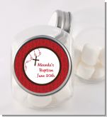 Rosary Beads Maroon - Personalized Baptism / Christening Candy Jar