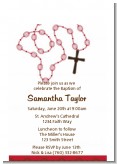 Rosary Beads Maroon - Baptism / Christening Petite Invitations