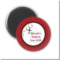 Rosary Beads Maroon - Personalized Baptism / Christening Magnet Favors