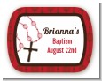 Rosary Beads Maroon - Personalized Baptism / Christening Rounded Corner Stickers thumbnail