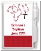 Rosary Beads Maroon - Baptism / Christening Personalized Notebook Favor