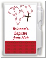 Rosary Beads Maroon - Baptism / Christening Personalized Notebook Favor