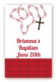 Rosary Beads Maroon - Custom Large Rectangle Baptism / Christening Sticker/Labels thumbnail