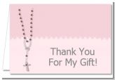 Rosary Beads Pink - Baptism / Christening Thank You Cards