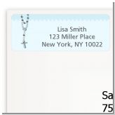 Rosary Beads Blue - Baptism / Christening Return Address Labels