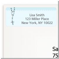 Rosary Beads Blue - Baptism / Christening Return Address Labels