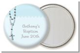 Rosary Beads Blue - Personalized Baptism / Christening Pocket Mirror Favors