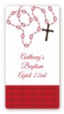 Rosary Beads Maroon - Custom Rectangle Baptism / Christening Sticker/Labels