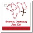 Rosary Beads Maroon - Personalized Baptism / Christening Card Stock Favor Tags thumbnail