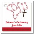 Rosary Beads Maroon - Personalized Baptism / Christening Card Stock Favor Tags thumbnail