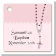 Rosary Beads Pink - Personalized Baptism / Christening Card Stock Favor Tags thumbnail