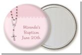 Rosary Beads Pink - Personalized Baptism / Christening Pocket Mirror Favors