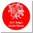 Roses - Round Personalized Bridal Shower Sticker Labels thumbnail