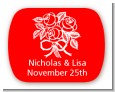 Roses - Personalized Bridal Shower Rounded Corner Stickers thumbnail