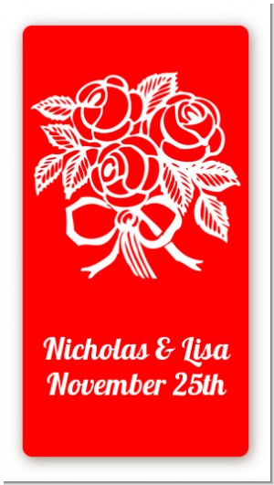 Roses - Custom Rectangle Bridal Shower Sticker/Labels
