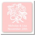 Roses - Square Personalized Bridal Shower Sticker Labels thumbnail