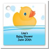 Rubber Ducky - Personalized Baby Shower Card Stock Favor Tags