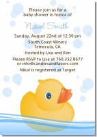 Rubber Ducky Baby Shower Invitations