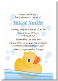 Rubber Ducky - Baby Shower Petite Invitations