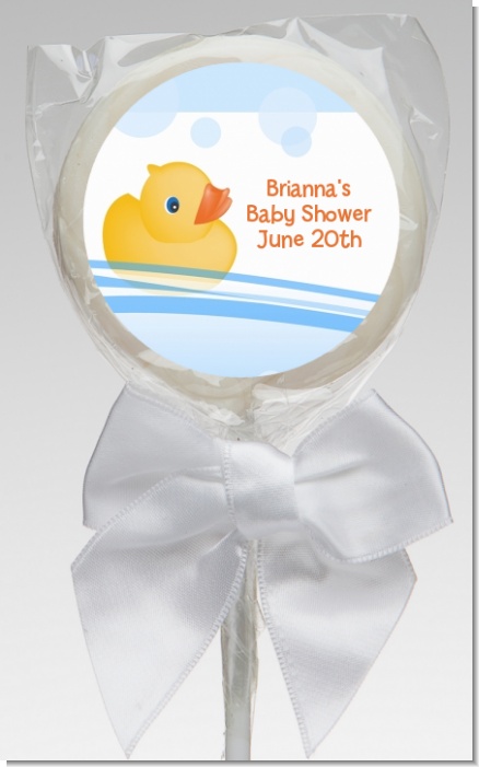 Rubber Ducky - Personalized Baby Shower Lollipop Favors