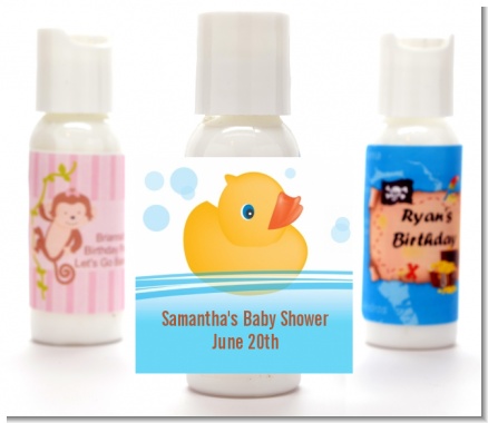 Rubber Ducky - Personalized Baby Shower Lotion Favors