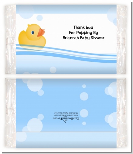 Rubber Ducky - Personalized Popcorn Wrapper Baby Shower Favors