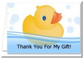 Rubber Ducky - Baby Shower Thank You Cards Rubber Ducky - Baby Shower Thank You Cards