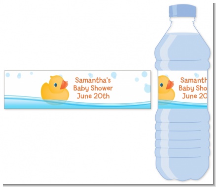Rubber Ducky - Personalized Baby Shower Water Bottle Labels
