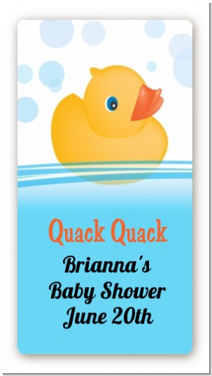 Rubber Ducky - Custom Rectangle Baby Shower Sticker/Labels