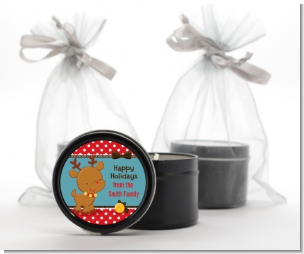 Rudolph the Reindeer - Christmas Black Candle Tin Favors