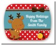 Rudolph the Reindeer - Personalized Christmas Rounded Corner Stickers thumbnail