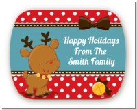 Rudolph the Reindeer - Personalized Christmas Rounded Corner Stickers